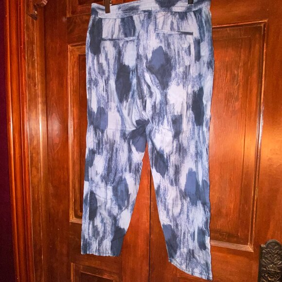 GAP Blue Acid Wash Tie Dye Pants with Elastic / Drawstring Waist, Medium NWOT - Picture 7 of 16